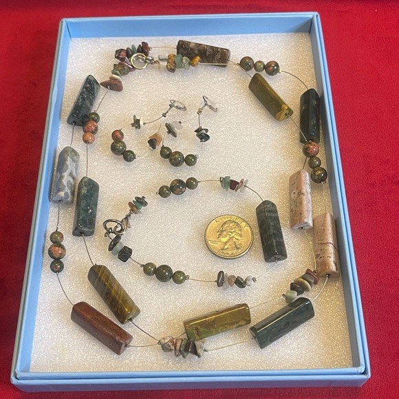 Earth Stone 3 piece Set: NWOT I think it was hand crafted by a local artist - Picture 5 of 17